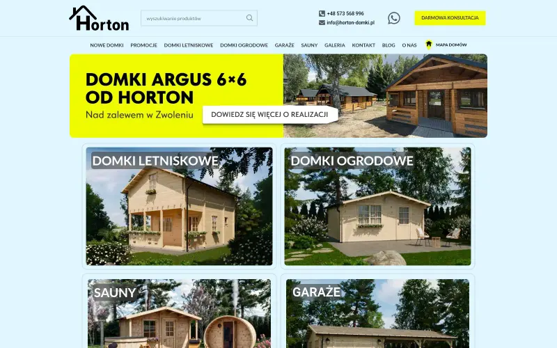 Widok strony internetowej firmy Horton