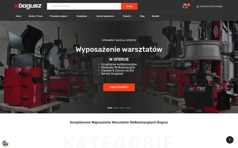 Widok strony internetowej firmy F.H.U BOGUSZ