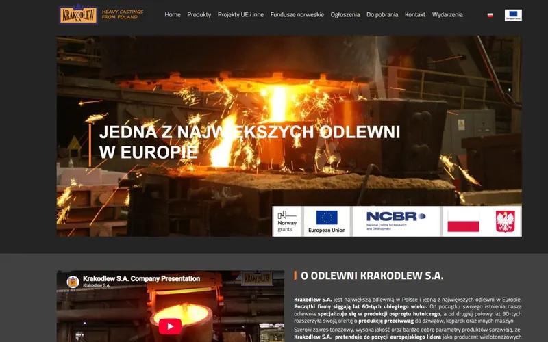 Strona firmy Krakodlew Spółka Akcyjna