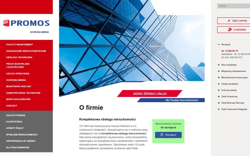 Strona firmy PROMOS Spółka z ograniczoną odpowiedzialnością