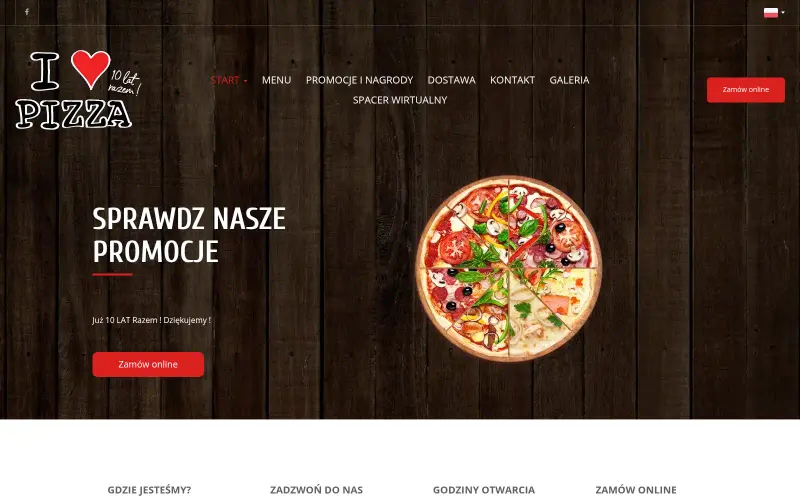 Widok strony internetowej firmy Restauracja I Love Pizza