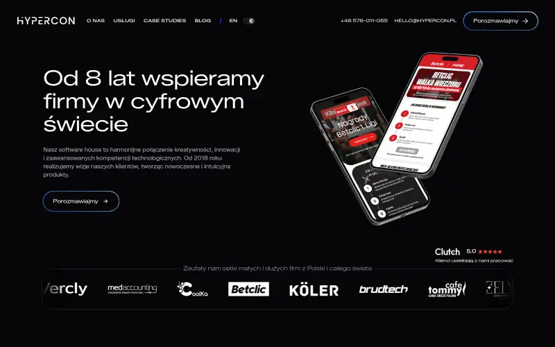 Widok strony internetowej firmy Hypercon