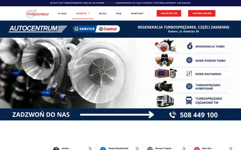 Widok strony internetowej firmy Autocentrum Hubert Kinas
