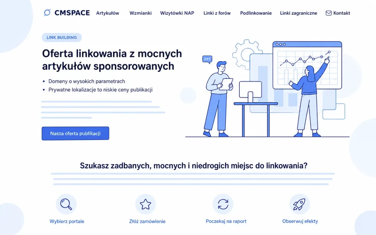 Widok strony internetowej firmy CMspace